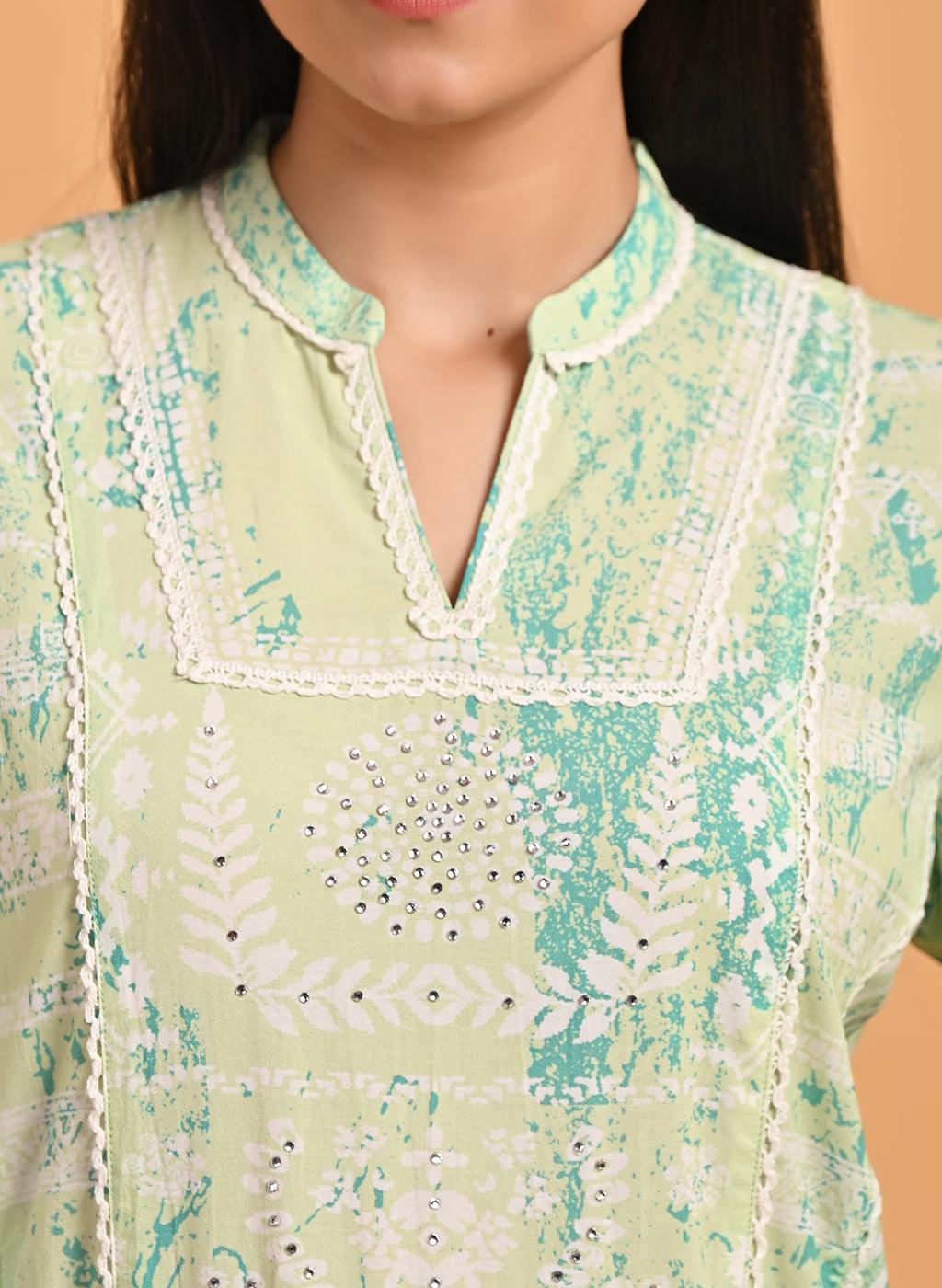 Get Mandarin Collar Detail Solid Straight Kurti at ₹ 2450 | LBB Shop